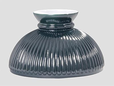 10" Opal Glass Ribbed Green Student Shade - 6-1/8" High