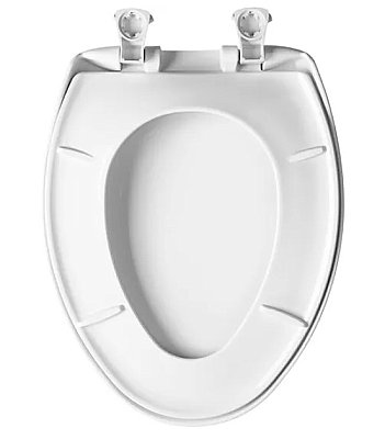 Bemis Classic Colors Elongated Plastic Toilet Seat Never Loosens Removes for Cleaning Slow-Close - Crane White