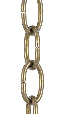 Antique Brass Finish 5 Gauge Straight Sided Oval Chain