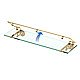 Tempered Glass Shelf with Railing - Polished Brass