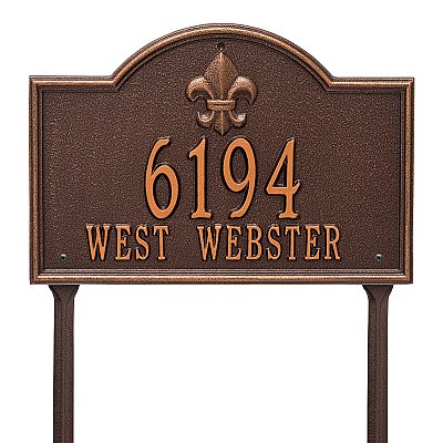 Bayou Vista Address Plaque  - Standard Size - Lawn Mount - Two Line