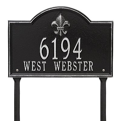 Bayou Vista Address Plaque  - Standard Size - Lawn Mount - Two Line