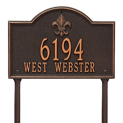 Bayou Vista Address Plaque  - Standard Size - Lawn Mount - Two Line