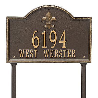 Bayou Vista Address Plaque  - Standard Size - Lawn Mount - Two Line