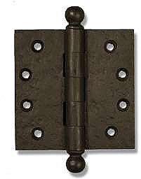 Rustic Bronze Gate or Door Hinge, Ball Tip, 4" x 4"