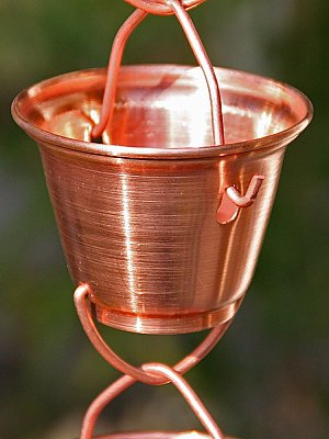 Unfinished Copper Shizuka Cups Rain Chain
