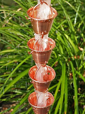 Unfinished Copper Shizuka Cups Rain Chain