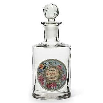 Oval "Savon Rose" Clear Glass Perfume Bottle