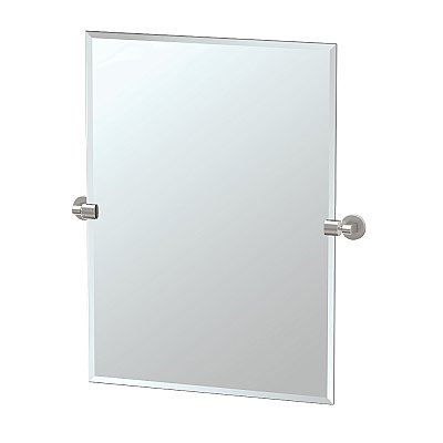 Zone Tilting Wall Mirror - Beveled - Satin Nickel