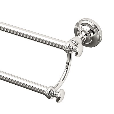 Tavern Solid Brass 24" Double Towel Bar - Polished Nickel