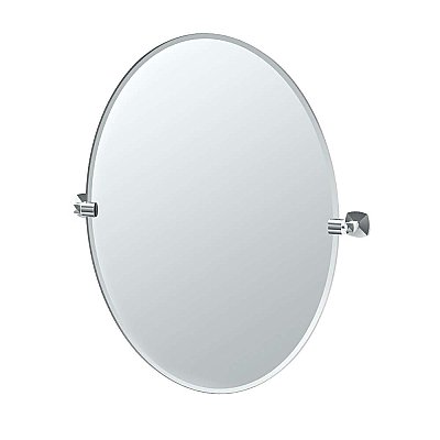 Jewel Solid Brass Frameless Oval Mirror - Chrome