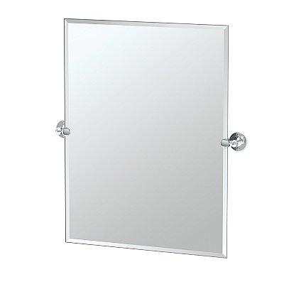 Cafe Large Frameless Rectangular Mirror - Chrome