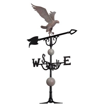 46" Full Bodied Eagle Weathervane - Verdigris - Includes Roof Mounting Bracket