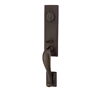 Rectangular Monolithic Sandcast Bronze Grip By Grip Entry Door Handleset