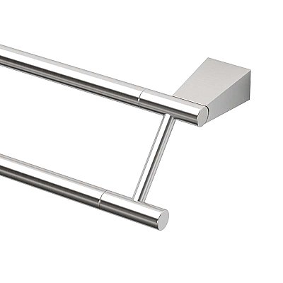 Bleu Solid Brass 24" Double Towel Bar - Satin Nickel