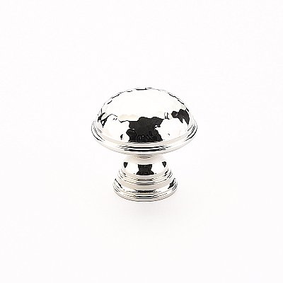 Atherton Hammered Knob Polished Nickel