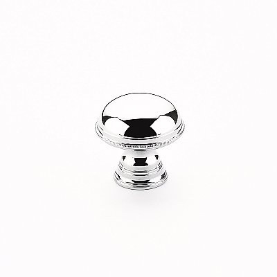 Atherton Round Knob with Knurled Edge Polished Chrome