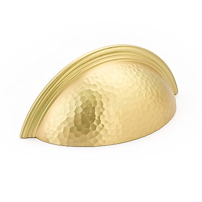 Atherton Hammered Bin Pull Satin Brass