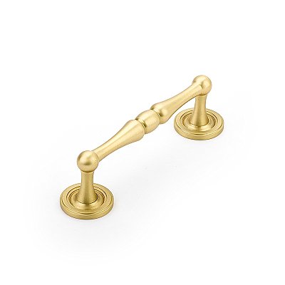 Atherton 4" on Center Pull with Backplates Satin Brass