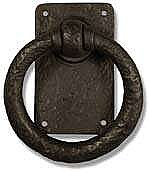 Rustic Bronze Large Ring Turn on Backplate for Gates or Doors