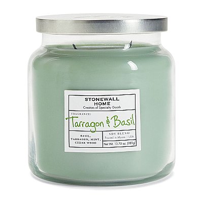 Stonewall Home Tarragon & Basil Medium Apothecary Jar Double Wick Candle - 13.75 oz.