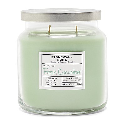 Stonewall Home Fresh Cucumber Medium Apothecary Jar Double Wick Candle - 13.75 oz.