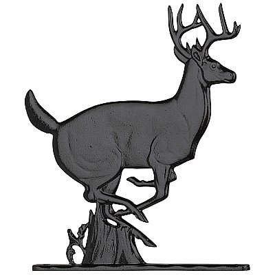 30" Traditional Buck Weathervane - Black - Rooftop or Garden Mount
