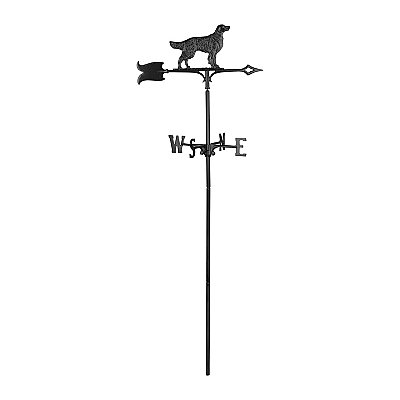 30" Traditional Golden Retriever Weathervane - Black - Rooftop or Garden Mount