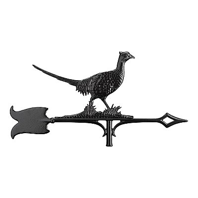 30" Traditional Pheasant Weathervane - Black - Rooftop or Garden Mount