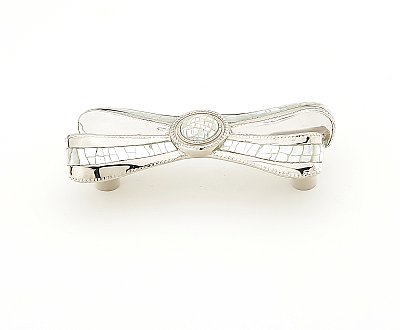 Avalon Bay Ribbon Pull with Mother of Pearl Inlay Polished Nickel