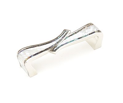Avalon Bay Pull with Imperial Shell and Mother of Pearl Inlay Polished Nickel