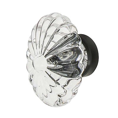 Nostalgic Warehouse Oval Fluted Crystal 1-3/4" Cabinet Knob in Timeless Bronze