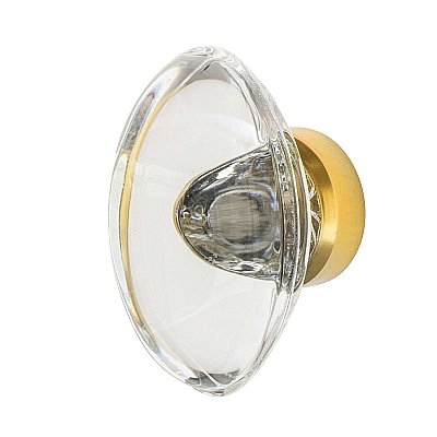 Nostalgic Warehouse Oval Clear Crystal 1-3/4" Cabinet Knob in Polished Brass