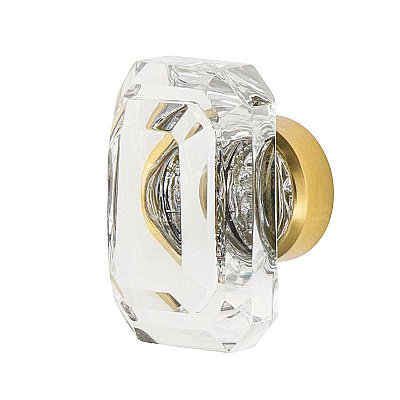 Nostalgic Warehouse Baguette Cut Clear Crystal 1-9/16" Cabinet Knob in Polished Brass
