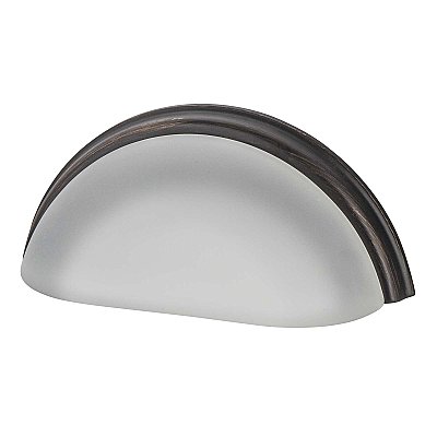 Nostalgic Warehouse Cup Pull Crystal Frosted 3" on Center in Timeless Bronze