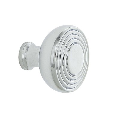 Nostalgic Warehouse Deco Brass 1-3/8" Cabinet Knob in Bright Chrome