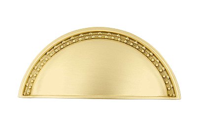 Nostalgic Warehouse Cup or Bin Pull Meadows 3" On Center in Satin Brass