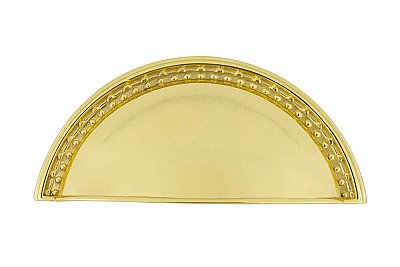 Nostalgic Warehouse Cup or Bin Pull Meadows 3" On Center in Unlacquered Brass