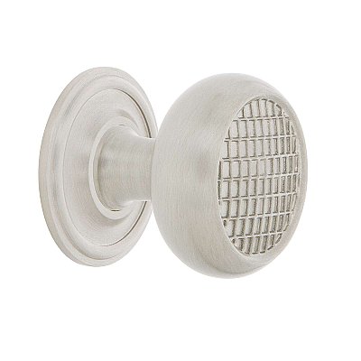 Nostalgic Warehouse Craftsman Brass 1-3/8" Cabinet Knob with Classic Rose in Satin Nickel