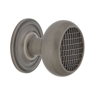 Nostalgic Warehouse Craftsman Brass 1-3/8" Cabinet Knob with Classic Rose in Antique Pewter