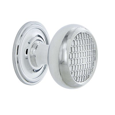 Nostalgic Warehouse Craftsman Brass 1-3/8" Cabinet Knob with Classic Rose in Bright Chrome