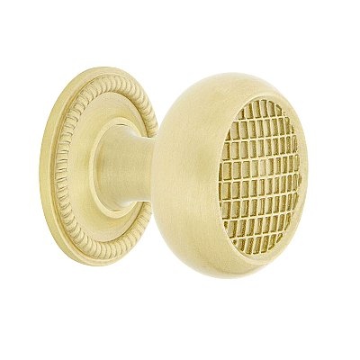 Nostalgic Warehouse Craftsman Brass 1-3/8" Cabinet Knob with Rope Rose in Satin Brass