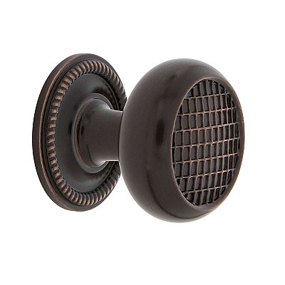 Nostalgic Warehouse Craftsman Brass 1-3/8" Cabinet Knob with Rope Rose in Timeless Bronze