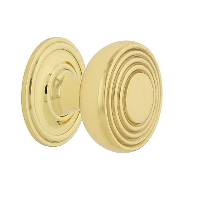Nostalgic Warehouse Deco Brass 1-3/8" Cabinet Knob with Classic Rose in Unlacquered Brass