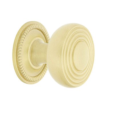 Nostalgic Warehouse Deco Brass 1-3/8" Cabinet Knob with Rope Rose in Satin Brass