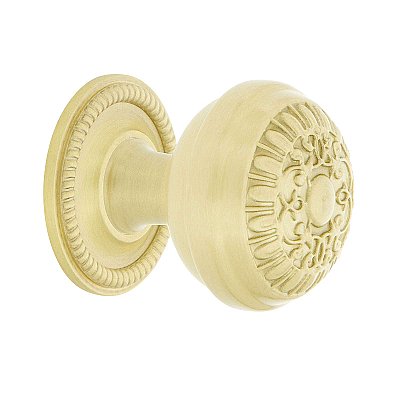 Nostalgic Warehouse Egg And Dart Brass 1-3/8" Cabinet Knob with Rope Rose in Satin Brass