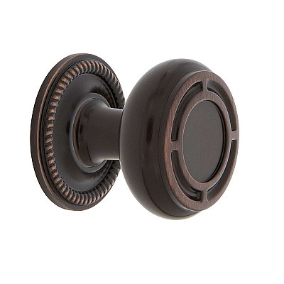 Nostalgic Warehouse Mission Brass 1-3/8" Cabinet Knob with Rope Rose in Timeless Bronze