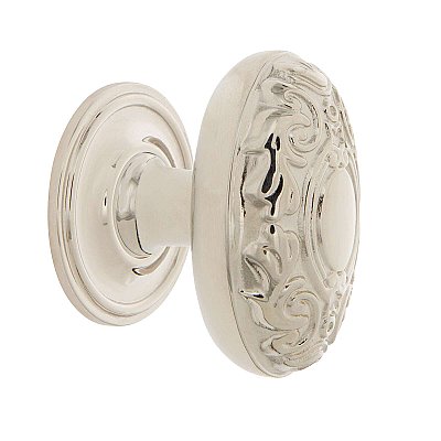 Nostalgic Warehouse Victorian Brass 1-3/4" Cabinet Knob with Classic Rose in Polished Nickel