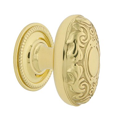 Nostalgic Warehouse Victorian Brass 1-3/4" Cabinet Knob with Rope Rose in Polished Brass