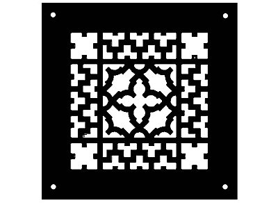 Scroll Design Aluminum Heat Grate or Register, 6 Finishes Available, 6" x 6" Duct Size